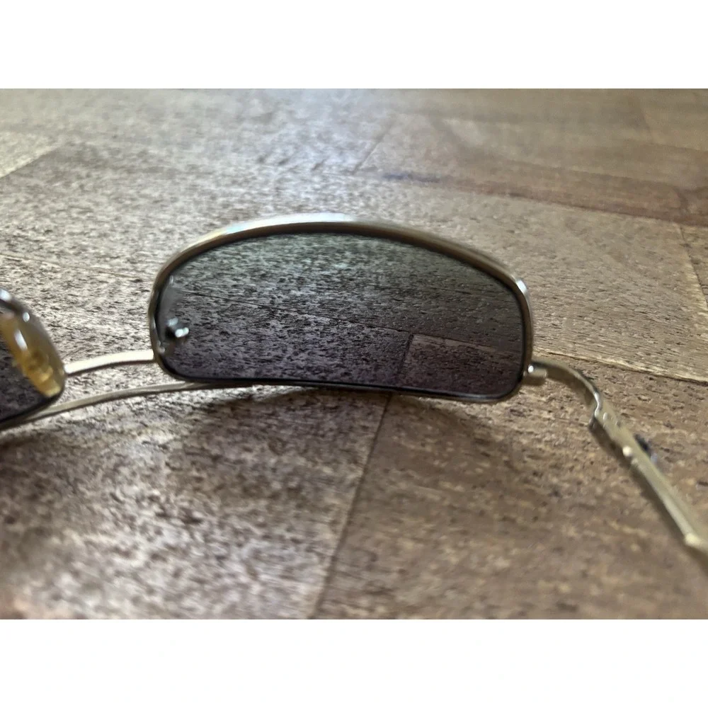 Vintage B&L Ray-Ban USA Aviator Sunglasses Silver Square Lens w/case Rare VTG OG